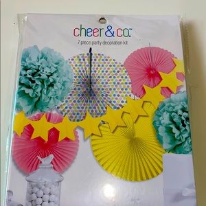 PARTY DECOR FANS, POMS, GARLAND